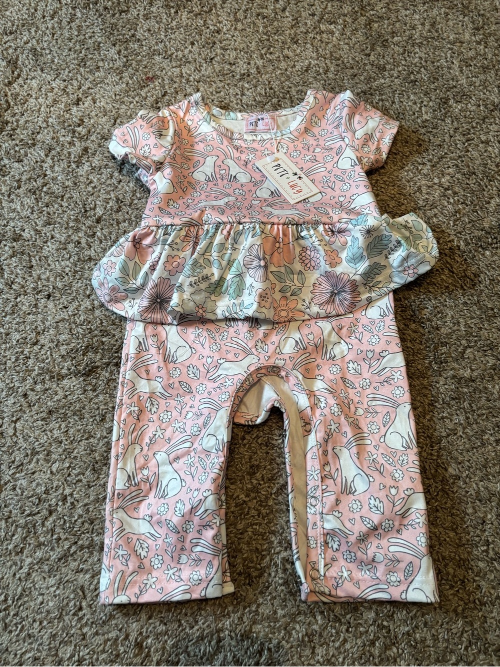 Pete and Lucy bunny romper